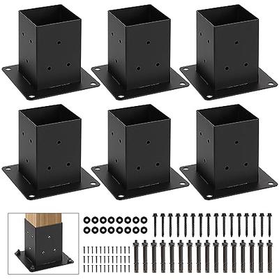 WIMART 4x4 Post Base, Inner Size 3.5x3.5Deck Post Base, Deck Post Base  for Concrete, for Mailbox Support Wood Fence Post Anchort (Black - Set 6) -  Yahoo Shopping