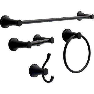 Casara 4-Piece Bath Hardware Set with 24 in. Towel Bar, Toilet