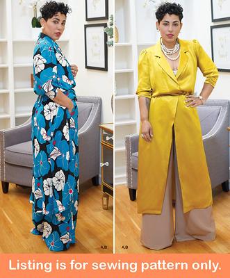 Women Sewing Pattern  Sew Womans Misses Clothes Clothing Duster Dress Pants  Suit Jacket Size 10 12 14 16 18 20 22 24 26 28 Plus 8985 - Yahoo Shopping