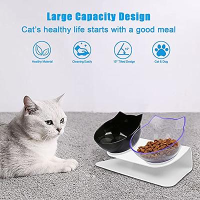 cilxgqln elevated cat bowls raised cat food bowls, 15 tilted pet bowls for  cats puppy small dogs, raised dog bowl stand feede