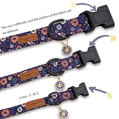 Faygarsle Cotton Designer Dogs Collar Cute Flower Dog Collars for Girl  Female Small Medium Large Dogs with Flower Charms S