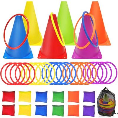 Gamie Plastic Carnival Rings (Pack of 24) | 24-2.5” Rings for Ring Toss | Fun Target Toys | Cool Homemade School and Carnival Party Favors