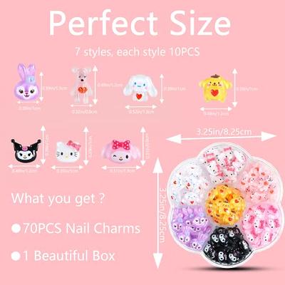 Kawaii Nail Charms 10Pcs Acrylic Decoration 3D Resin Jewelry Supplies Cute  Hello Kitty Nail Art Charms DIY Nail Accessories