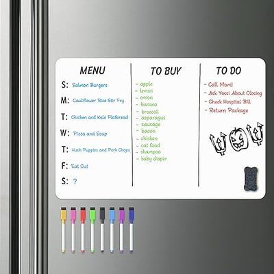 Magnetic Dry Erase Sheet - Magnetic Whiteboard Sheet for Refrigerator,  Kitchen Dry Erase Board with Magnets, Fridge Whiteboard, White, Large, 17 x  11 Inches
