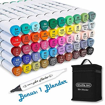 Ohuhu Art Markers Set, 100 Colors Dual Tips Coloring Marker Pens  Highlighters