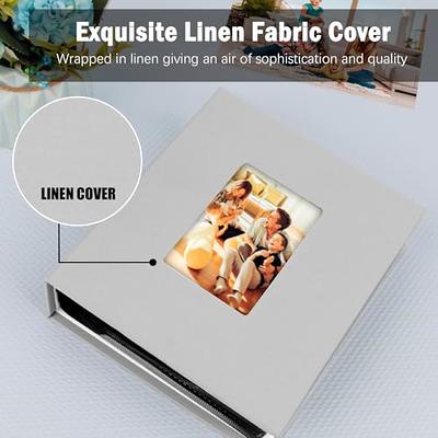 Photo Album 8x10 Holds 72 Horizontal Photos, Photo Album 8x10 Linen Cover  With Front Window, 8x10 Photo Album Book for 8x10 Pictures Artwork, Photo