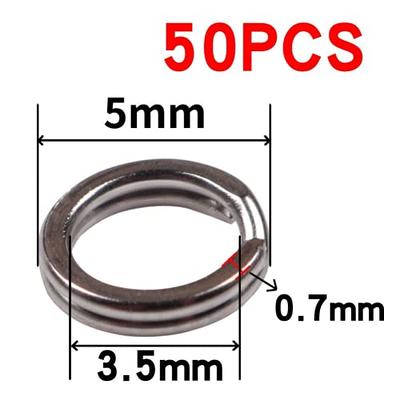PULABO Stainless Steel Split Ring Diameter 5mm Heavy Duty Fishing