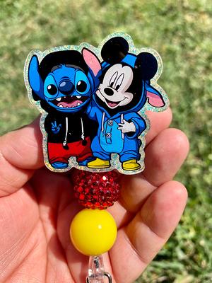 stitch & Mickey Retractable Id Holder