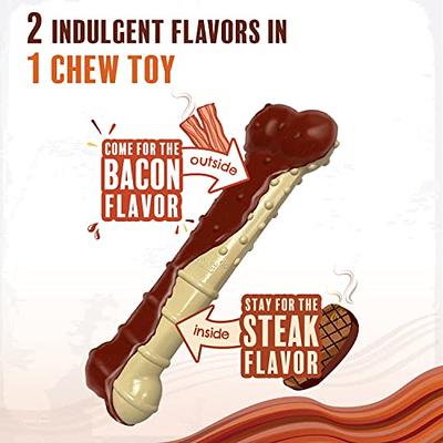 NICHE Brands USA Dog Chew Toy for Aggressive Chewers - Real Beef Flavored Indestructible Rubber - Non-Toxic - Medium/Large Dogs - Dental Chews 