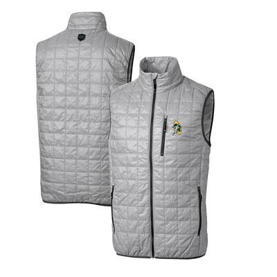 Men's Green Bay Packers Antigua Black Metallic Logo Links Full-Zip Golf Vest