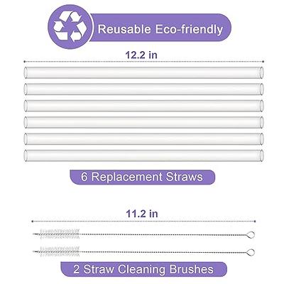 40oz Stanley Cup Accessories Set: 6 Pcs Extra Long Reusable Straws