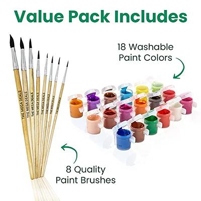 Kids Washable Paint - 18 Kids Paint, 8 Paint Brushes for Kids - Washable  Paint for Kids, 18 Paint Pots for Kids Ultimate Set Washable Paint - Yahoo  Shopping