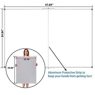  HIKINGO Large White Board for Wall, 60 x 36 inch Foldable  Whiteboard, Magnetic Dry Erase Board Wall Mounted Silver Aluminum Frame  with 2 Marker Trays for Office School & Home : Office Products