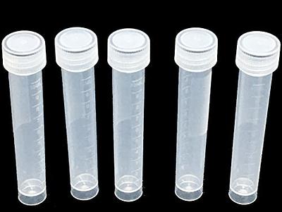 100 Pcs 10Ml Plastic Test Tubes with Lids Vial Seal Cap Container