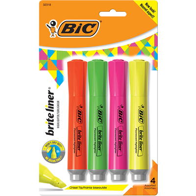 BIC Brite Liner Stick Highlighters, Chisel, Assorted, 5/Pack (BLP51W-AST) -  Yahoo Shopping