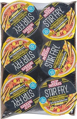 Nissin Cup Noodles Stir Fry Noodles in Sauce, Korean BBQ, 2.89 Ounce (Pack  of 6)