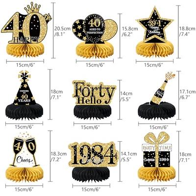 9PCS New Year Centerpieces for Table Decorations - Black & Gold Honeycomb