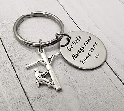 LIBOOI Drive Safe Keychain, Have Fun Be Safe Make Good Choices Stainless Steel Keychain Christmas Birthday Gifts