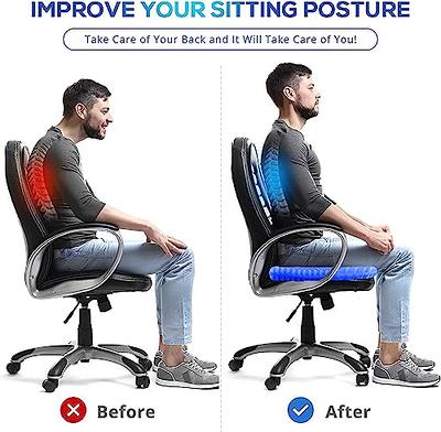 Gel Seat Cushion, Pressure Relief with Non-Slip Cover Ergonomics Chair  Cushion