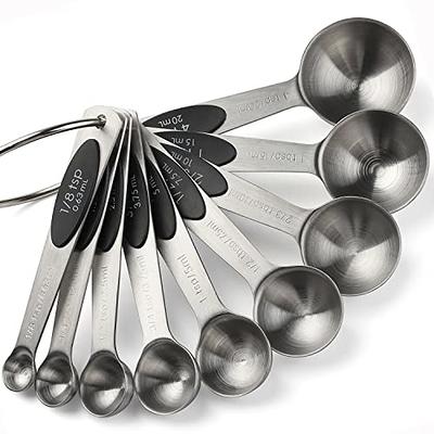 Magnetic Measuring Spoons Set of 9 Stainless Steel Stackable Measuring  Spoons Heavy Duty Nesting Teaspoons Tablespoons for Measuring Dry and  Liquid Ingredients - Yahoo Shopping