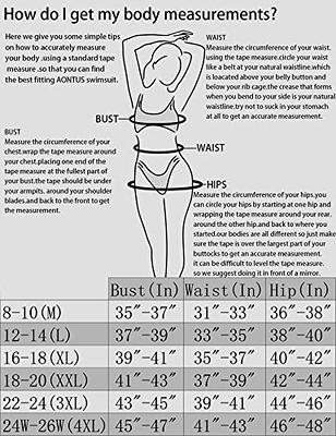 AONTUS Women's One Piece Plus Size Swimsuits Tummy Control Swimwear Bathing  Suit