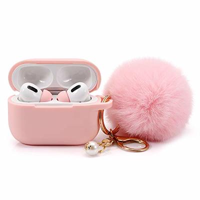 Airpods Case Silicone Cover Fur Ball Keychain For Apple Airpod 1/2 Charging  Case