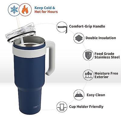 KISSKIND 40 oz Tumbler with Handle and Straw Lid Leak-proof