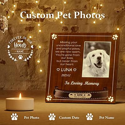 Dog Memorial Shadow Box Personalized Pet Picture Frame Memorial - Cat  Memorial Sentiment Frame for Loss of Pet Gifts - Pet Collar Frame  Remembrance