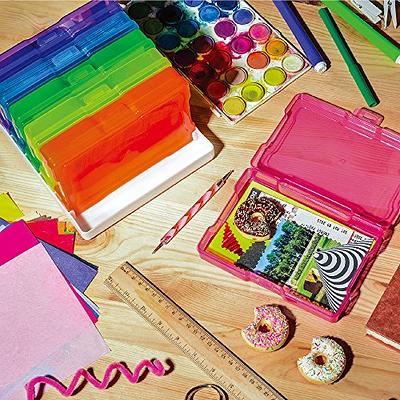 5x7 inch Photo Storage Box Plastic Picture Keeper 6 Colorful Photo Cases