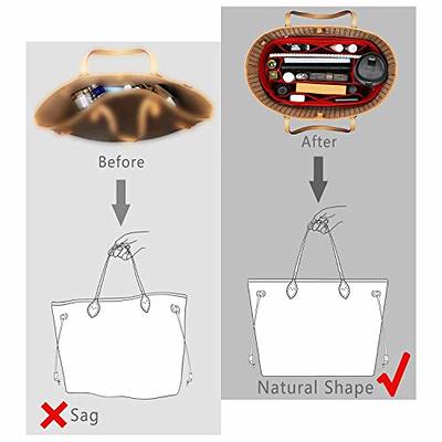 Purse Organizer Insert with Zipper Felt Bag Organizer Handbag Organizer  Insert Bag In Bag Organizer with Key Chain for Tote Fits LV Speedy  Neverfull