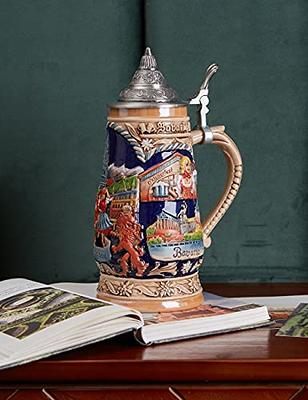 HAUCOZE Beer Stein Mug German Munich Bavarian Stanley Viking Tankard with  Petwer Lid Birthday Gifts 1.0 Liter - Yahoo Shopping