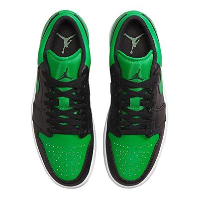 Nike Air Jordan 1 Low Men's Shoes Black/Black-Lucky Green-White