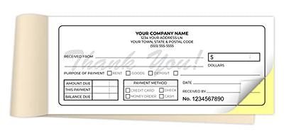 Custom 2.83 x 7 Carbonless NCR Books in 2-Part Duplicate Invoices,  Receipts, Work Orders, Sales Orders, Purchase Orders, Estimates, Quote  Forms with Your Company/Business Name (3000 Sets) - Yahoo Shopping