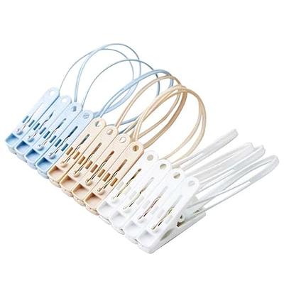 32/Sets Laundry Clips Mixed Color Windproof Plastic Clothes Pegs Home  Hangers with Rope for Clothing 