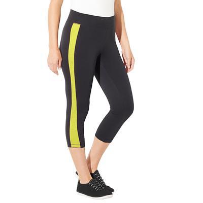 Ellos Women's Plus Size Rib Trim Sleep Leggings Pajamas - S, Black