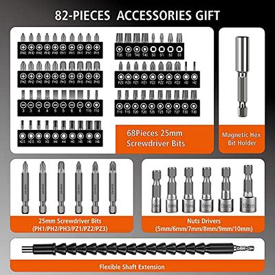 FREEMAN Interchangeable Attachments, Hex Bits, and Case 5-in-1