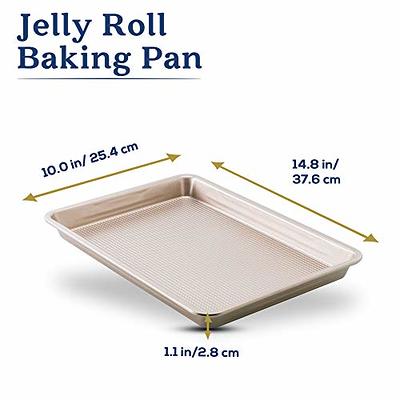 Ultra Cuisine ultra cuisine textured aluminum jelly roll sheet pans - baking  sheet set of 2 - durable, oven-safe, warp-resistant, easy clea