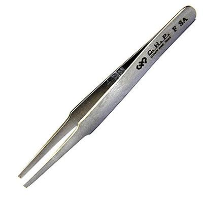 Stainless Steel Non-Magnetic Precision Tweezers with Very Fine Point Tips  for Microelectronics Applications, 4-3/4 Length