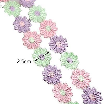 2.5cm Flower Ribbons For Crafts DIY Embroidered Decoration Sewing