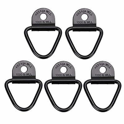 PAMAZY 6pcs Heavy Duty Steel D Rings Tie Down Anchors, Ultra Durable 3500 Pound Breaking Strength Surface Mount Hooks Securing Cargo for Trailer