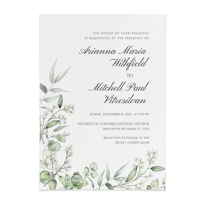 XOXOKristen Personalized Greenery Wedding Invitations with Envelopes, 5x7  inch Custom Wedding Invitation Set printed on textured cardstock, Country,  Rustic, Floral Wedding invites (Invitation) - Yahoo Shopping