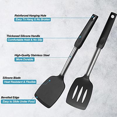 Tefrey Silicone Spatula Set With Kitchen Tongs, Nonstick Seamless