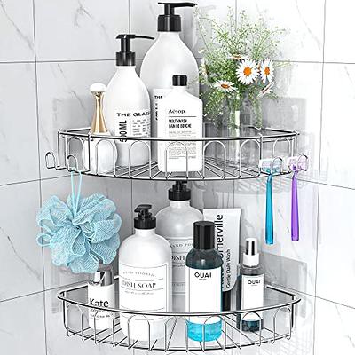 Orimade Corner Shower Caddy Stainless Steel with Hooks Wall Mounted  Bathroom Shelf Storage Organizer Adhesive No Drilling 2 Pack, Silver Only  for 90-Degree Corner - Yahoo Shopping