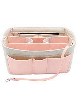  Vercord Felt Purse Insert Organizer 26 19 Toiletry Pouch Insert  with D Ring Attach Chain Strap Brown L : Clothing, Shoes & Jewelry