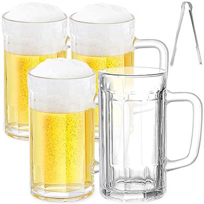 Wwyybfk Beer Mugs Set, Freezer Beer Glasses Mug with Handle, 16.5