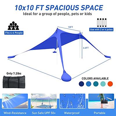 COMMOUDS Beach Tent Canopy for 6-8 People With Sandbag & 4 Poles UPF50 -  Commouds