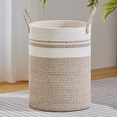 YOUDENOVA cotton rope laundry hamper by youdenova, 58l - woven collapsible  laundry basket - clothes storage basket for