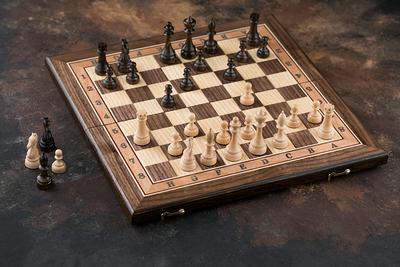 VIP Personalized Folding Chess Board Cast-iron Chess Pieces 