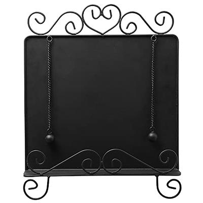 MyGift Black Metal Cookbook Stand for Kitchen Counter, Cookbook