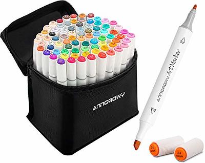 Shuttle Art 51 Colors Dual Tip Alcohol Based Art Markers, 50 Colors plus 1  Blender Permanent Marker Pens Highlighters with Case Perfect for  Illustration Adult Coloring Sketching and Card Making